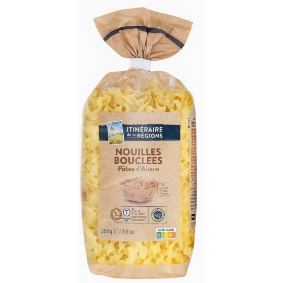 PATES ITINERAIRE DE NOS REGIONS SPAGHETTI, COQUILLETTES,  NOUILLES BOUCLEES, PENNE 250G