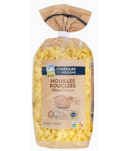 PATES ITINERAIRE DE NOS REGIONS SPAGHETTI, COQUILLETTES,  NOUILLES BOUCLEES, PENNE 250G