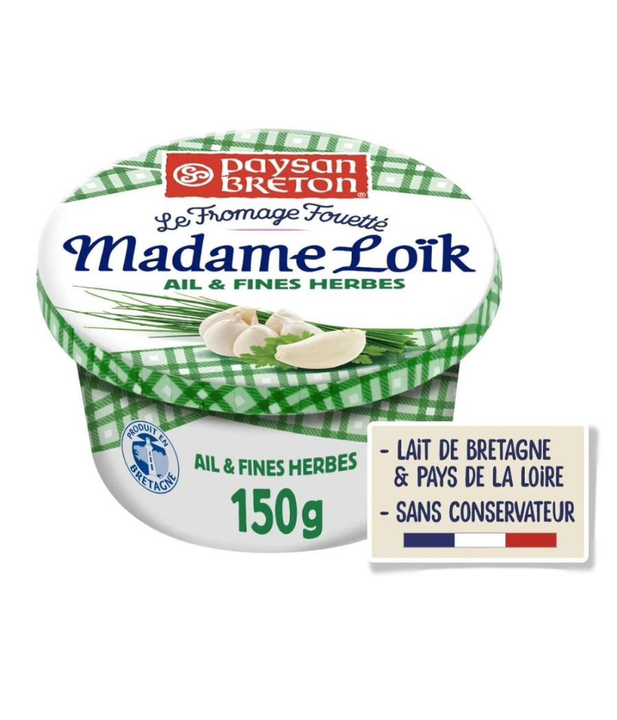 FOUETTE MADAME LOIK - AIL ET FINES HERBES PAYSAN BRETON 150G