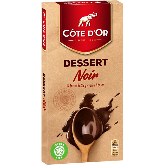 TABLETTE DE CHOCOLAT NOIR COTE D'OR  200G