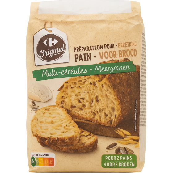 PREPARATION POUR PAIN MULTI-CEREALES CARREFOUR 1KG