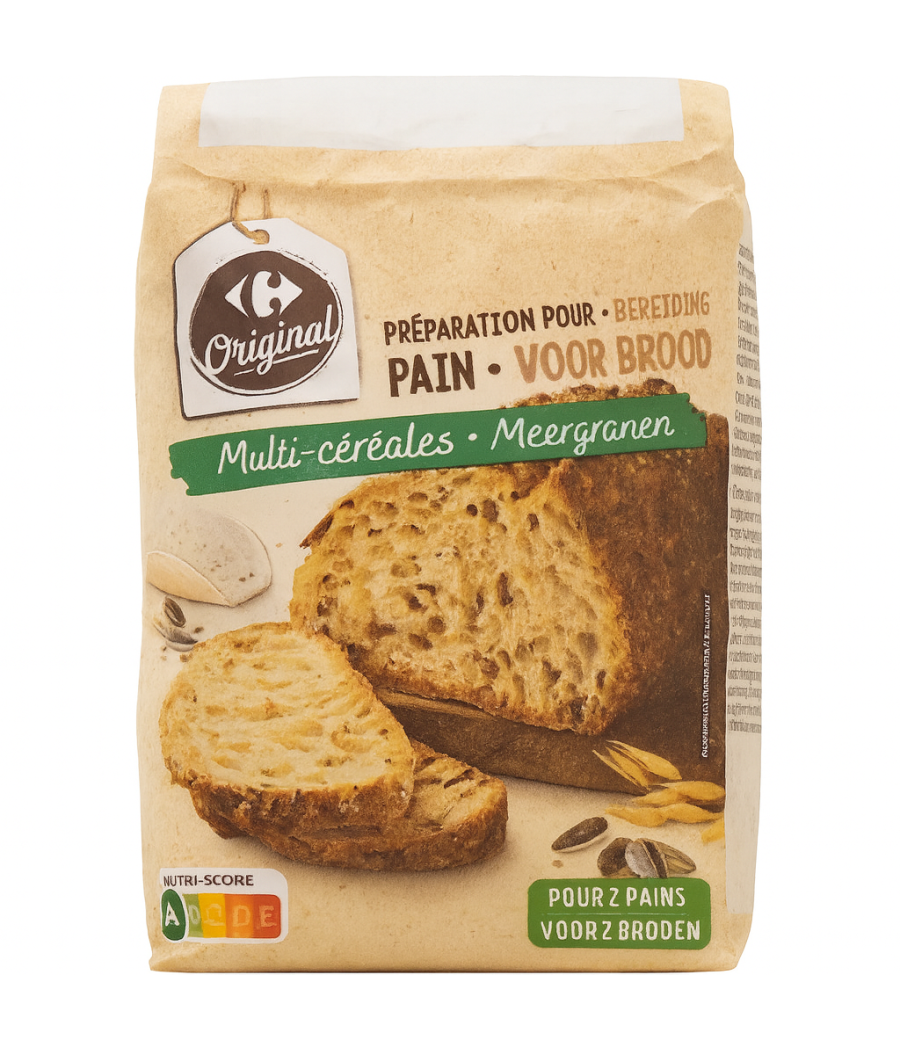 PREPARATION POUR PAIN MULTI-CEREALES CARREFOUR 1KG