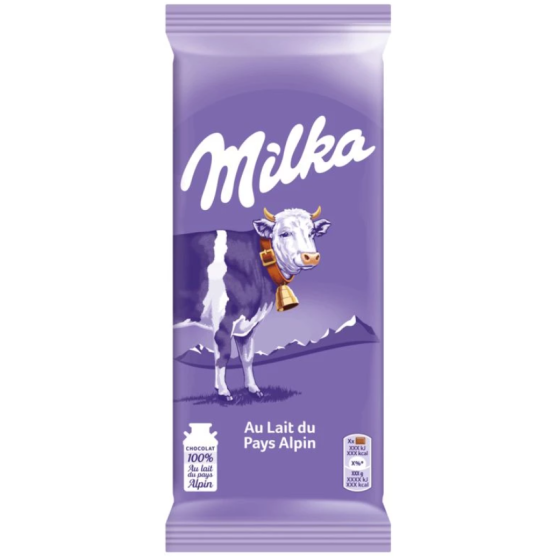TABLETTE DE  CHOCOLAT LAIT MILKA 200 G