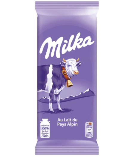 TABLETTE DE  CHOCOLAT LAIT MILKA 200 G