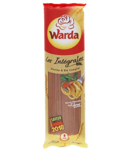 SPAGUETTI AUX BLE COMPLET ET AVOINE COMPLET WARDA  500G