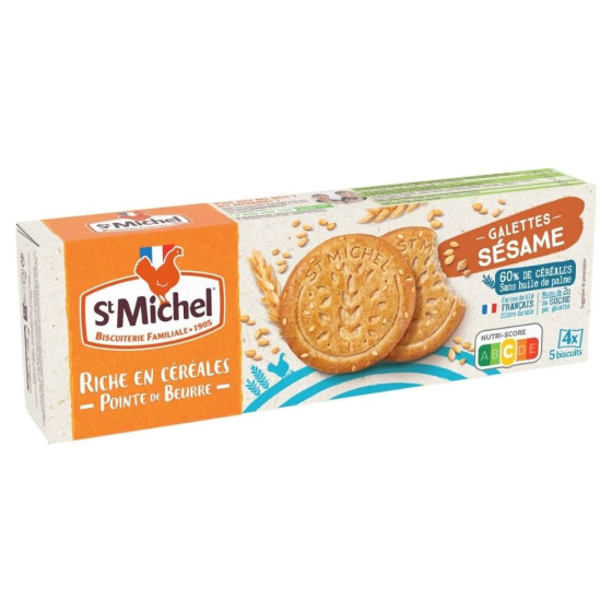 GALETTE SESAME RICHE EN CEREALES POINTE DE BEURRE ST MICHEL 142G