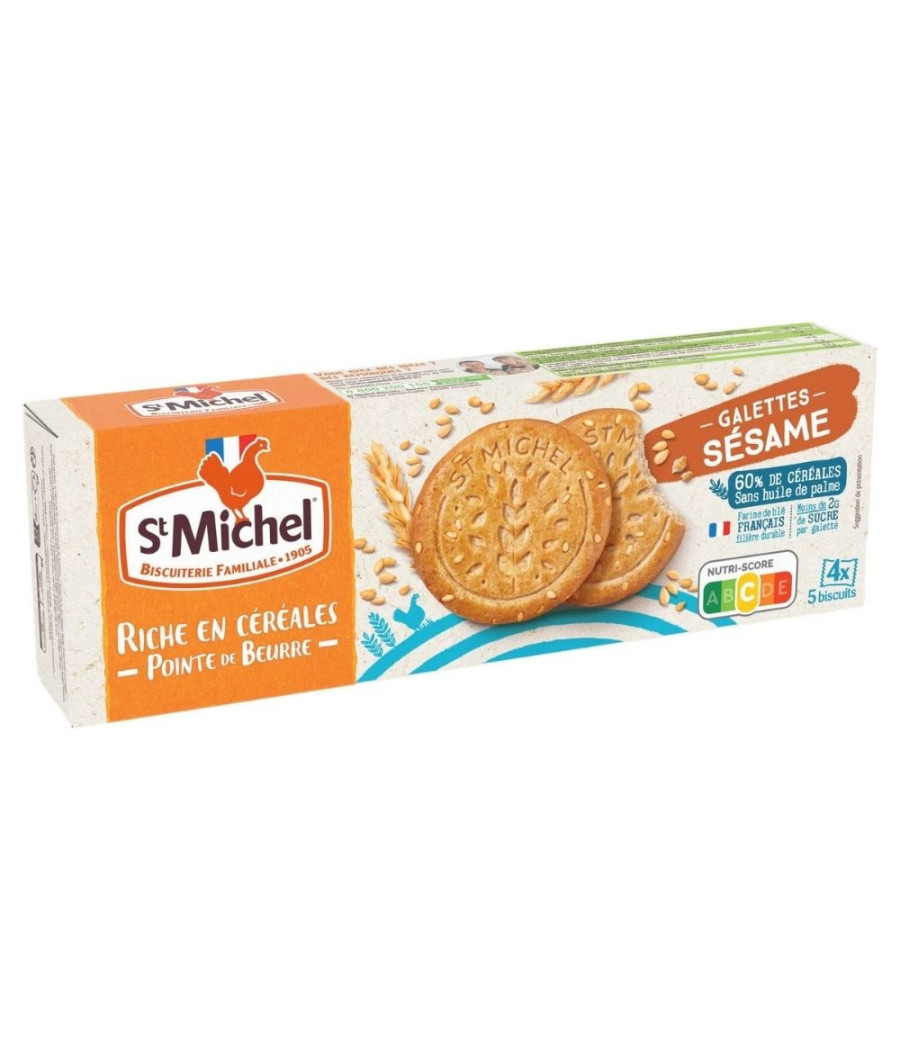 GALETTE SESAME RICHE EN CEREALES POINTE DE BEURRE ST MICHEL 142G