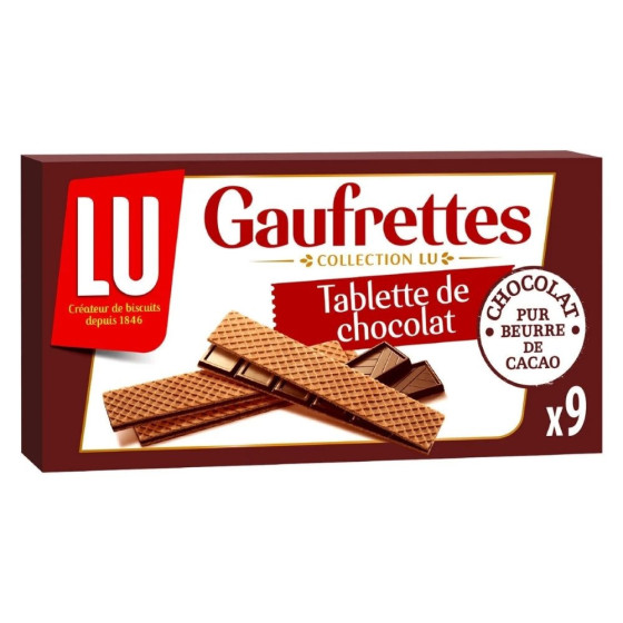 GAUFRETTES TABLETTE DE CHOCOLAT LU 92G