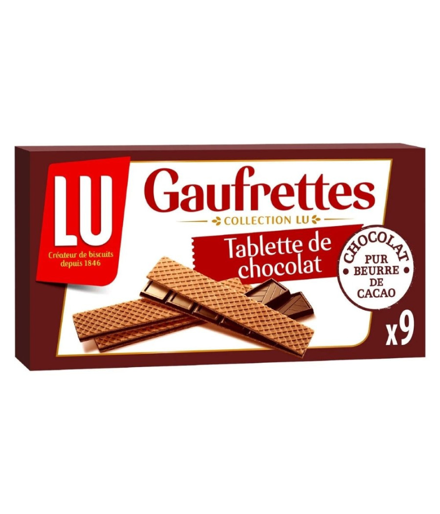 GAUFRETTES TABLETTE DE CHOCOLAT LU 92G