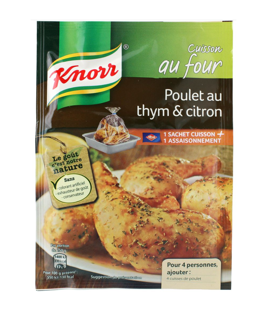 PAPILLOTE POULET THYM CITRON KNORR 20G