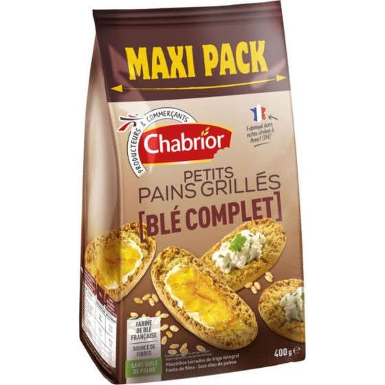 PAIN GRILLE AU BLE COMPLET CHABRIOR 400G