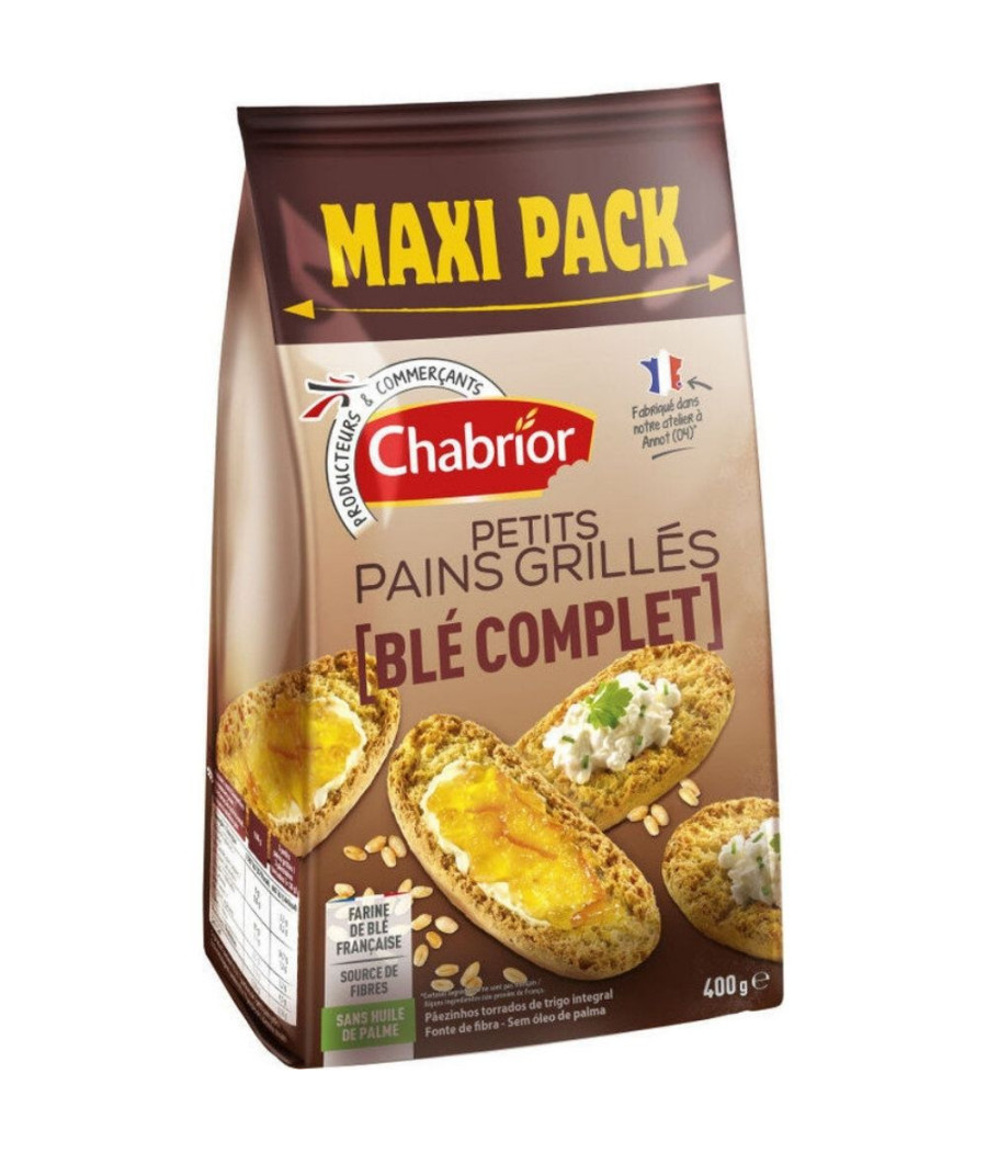 PETITS PAINS GRILLES AU BLE COMPLET CHABRIOR 400G