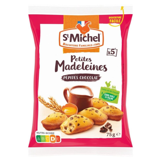 MADELEINES PEPITES DE CHOCOLAT ST MICHEL 75G