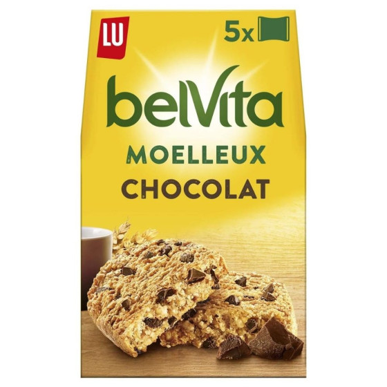 BISCUITS PETIT DEJEUNER MOELLEUX AUX PEPITES DE CHOCOLAT BELVITA 250G