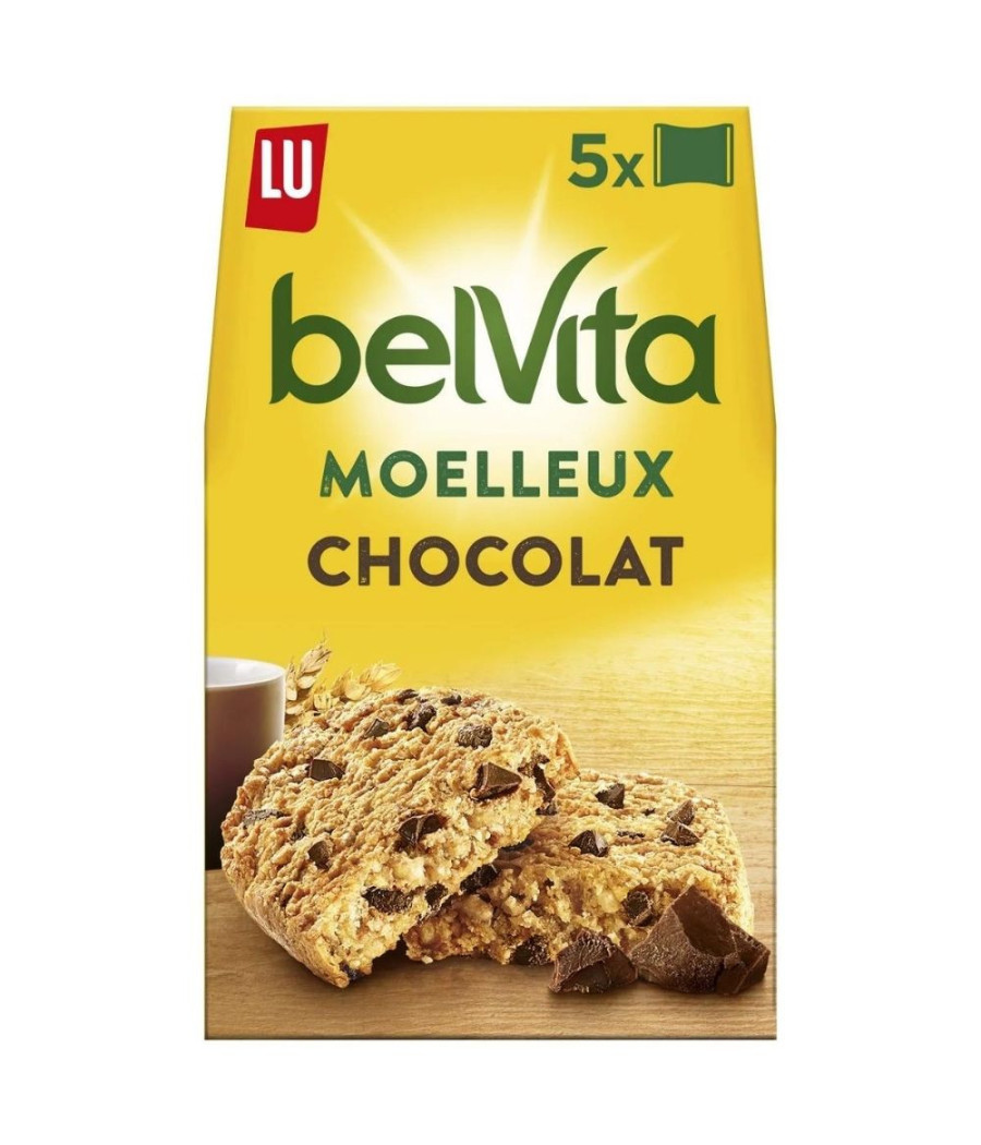 BISCUITS PETIT DEJEUNER MOELLEUX AUX PEPITES DE CHOCOLAT BELVITA 250G