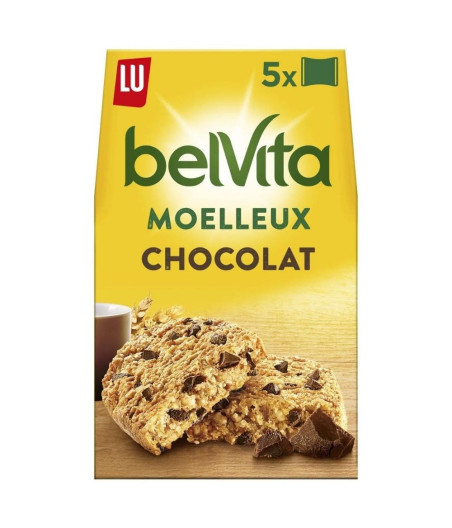 BISCUITS PETIT DEJEUNER MOELLEUX AUX PEPITES DE CHOCOLAT BELVITA 250G