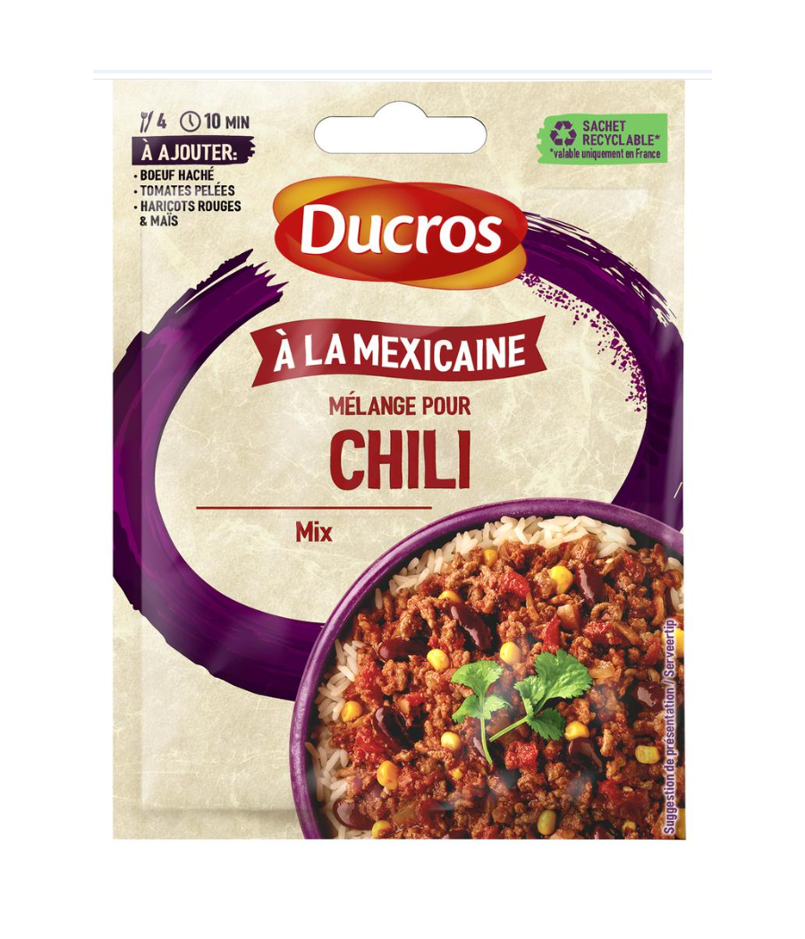 FOND DE PLAT DUCROS MELANGE POUR CHILI MEXICAIN 20G