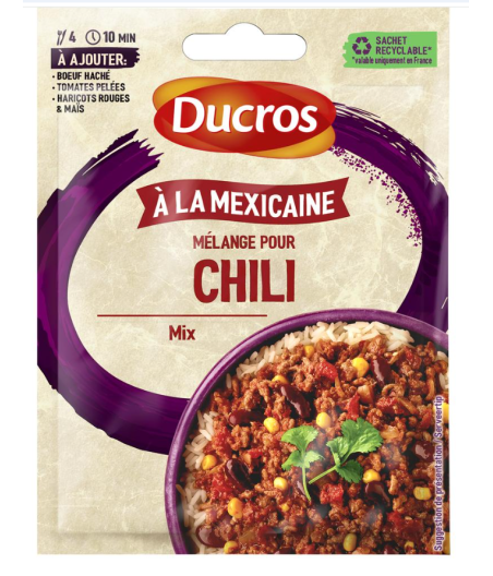 FOND DE PLAT DUCROS MELANGE POUR CHILI MEXICAIN 20G