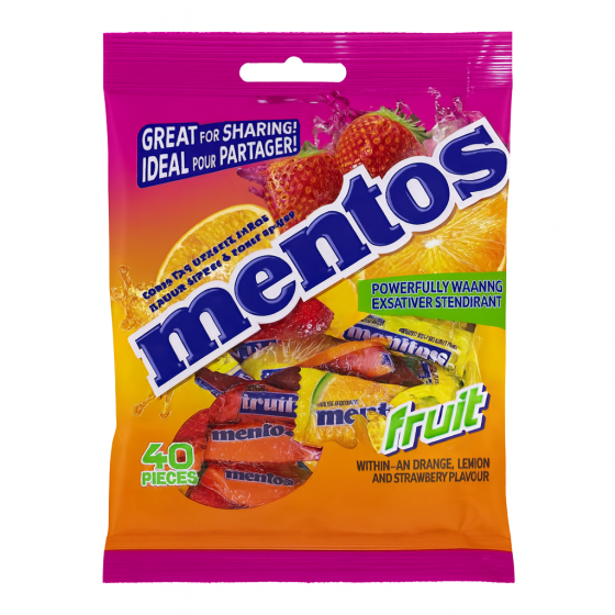 BONBONS TENDRE A SAVEUR DE FRUITS MENTOS  295G