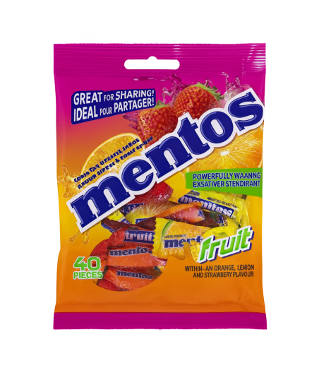 BONBONS TENDRE A SAVEUR DE FRUITS MENTOS  295G