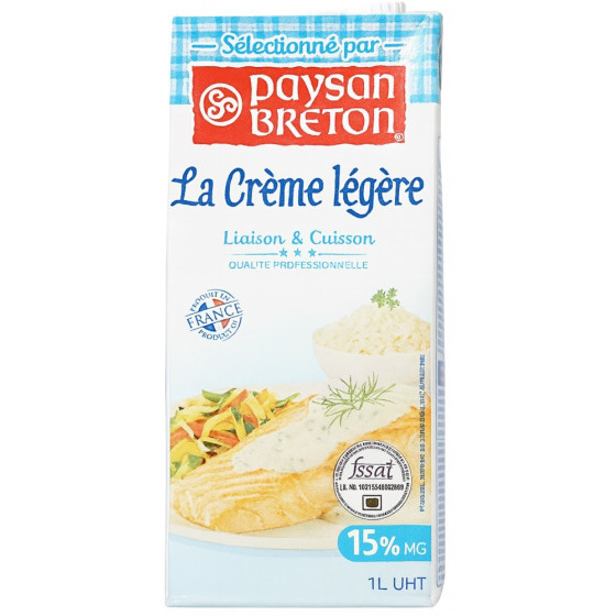 CRÈME LÉGÈRE PAYSAN BRETON 1L 15% MATIERE GRASSE