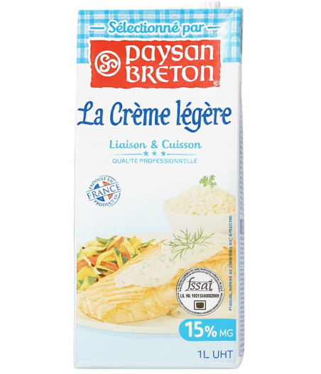 CRÈME LÉGÈRE PAYSAN BRETON 1L 15% MATIERE GRASSE