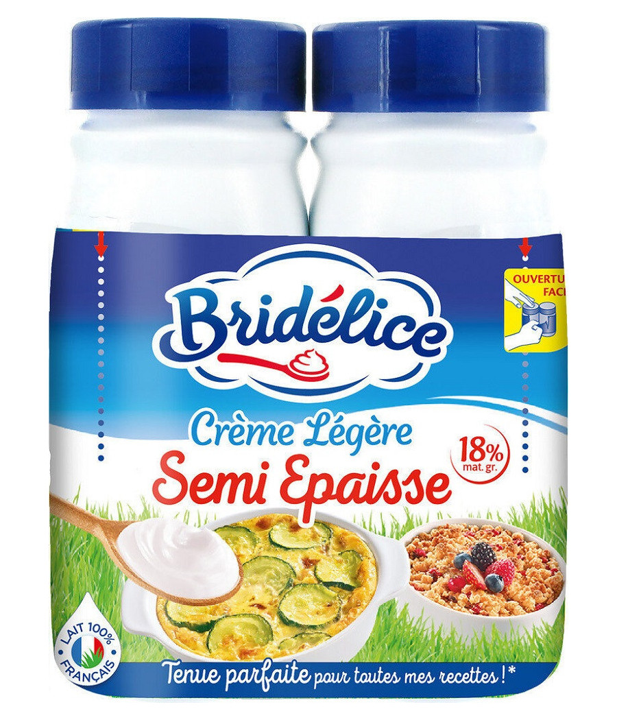 CRÈME LÉGÈRE BRICEDÉLICE SEMI ÉPAISSE 18% MAT. GR. 2X25CL