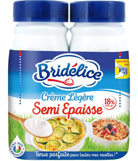 CRÈME LÉGÈRE BRICEDÉLICE SEMI ÉPAISSE 18% MAT. GR. 2X25CL