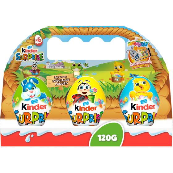 OEUFS AU CHOCOLAT KINDER SURPRISE X6 120G