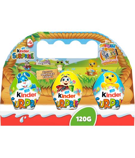 OEUFS AU CHOCOLAT KINDER SURPRISE X6 120G