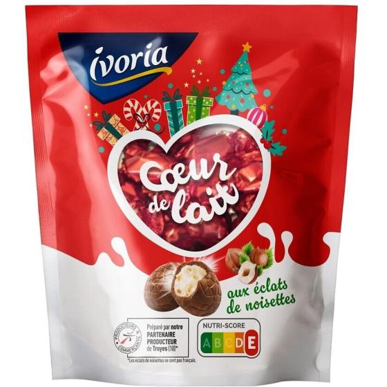 SACHET PETITS OEUFS  FOURRAGE CHOCOLAT AU LAIT ET ECLATS DE NOISETTES NOEL - 200G