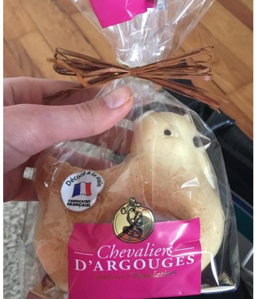 POULE AU CHOCOLAT BLANC CHEVALIER D'ARGOUGES 120 G