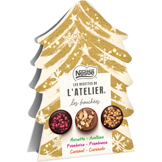 L'ATELIER LES BOUCHEES BOITE SAPIN LAIT ET NOIR NESTLE 162G