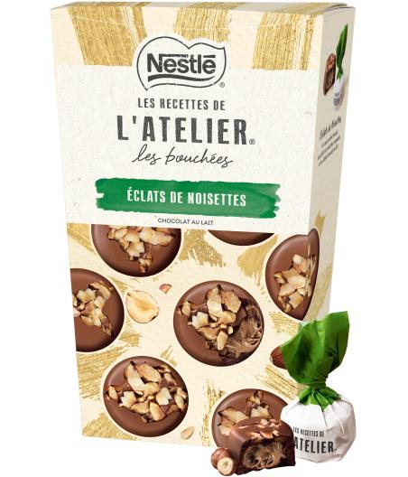 L'ATELIER LES BOUCHEES CHOCOLAT LAIT ET ECLATS DE NOISETTES NESTLE 262G
