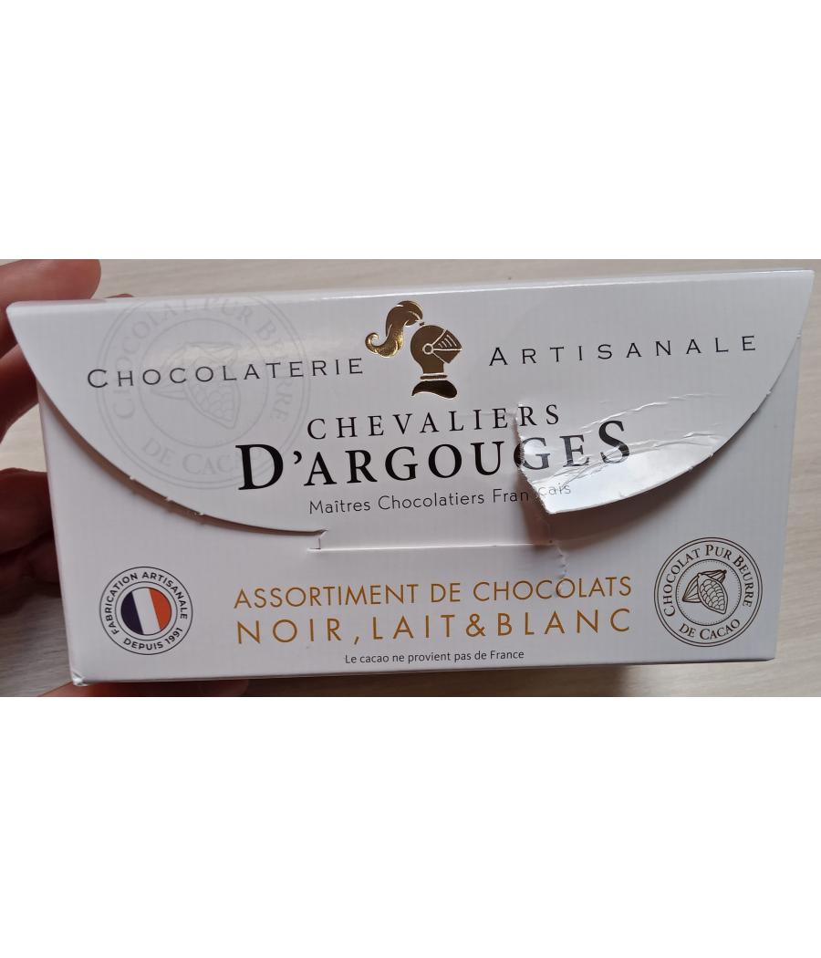 ASSORTIMENT DE  CHOCOLATS NOIR, LAIT ET BLANC 175 G