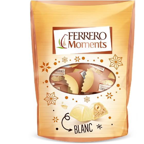 BONBONS DE CHOCOLAT BLANC NOISETTE FERRERO MOMENTS 124G