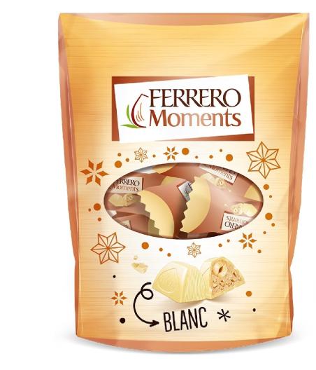 BONBONS DE CHOCOLAT BLANC NOISETTE FERRERO MOMENTS 124G