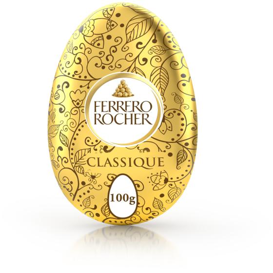 FERRERO ROCHER MOULAGE OEUF CHOCOLAT AU LAIT AVEC ECLATS DE NOISETTES 100G 100 G