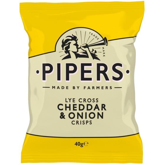 CHIPS CHEDDAR & OIGNION PIPERS LYE CROSS  40G
