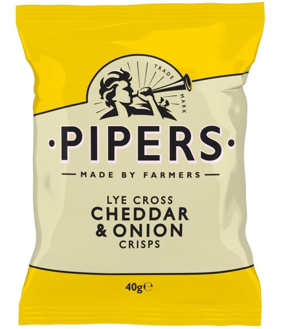 CHIPS CHEDDAR & OIGNION PIPERS LYE CROSS  40G