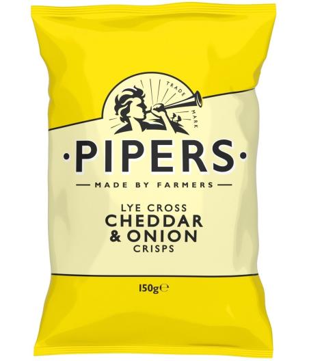 CHIPS CHEDDAR ET OIGNON PIPERS 150G