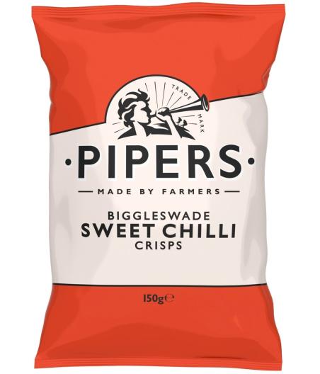 CHIPS SWEET CHILLI BIGGLESWADE PIPERS 150G