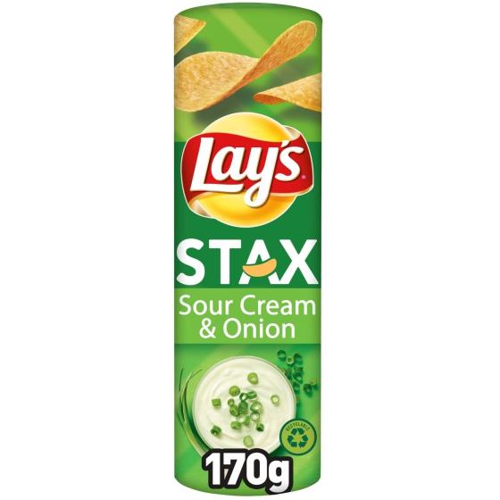 LAY'S STAX SOUR CREAM ET ONION FLAVOUR 170G
