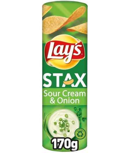 LAY'S STAX SOUR CREAM ET ONION FLAVOUR 170G