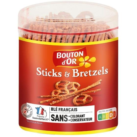 TUBO STICKS & BRETZELS BOUTON D'OR 300G