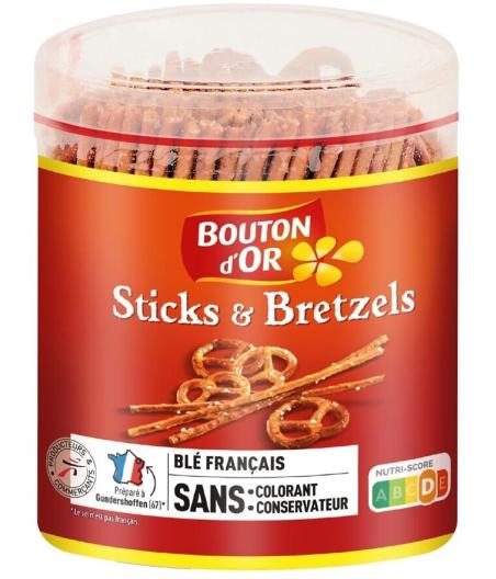 BISCUITS STICKS ET BRETZELS BOUTON D'OR 300G