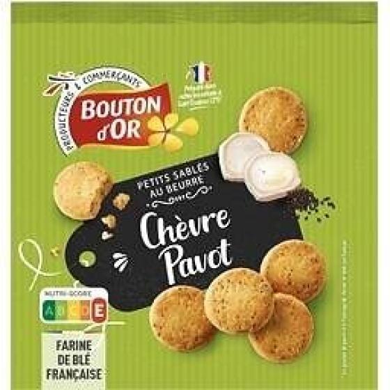 PETITS SABLES CHEVRE PAVOT BOUTON D'OR 120G