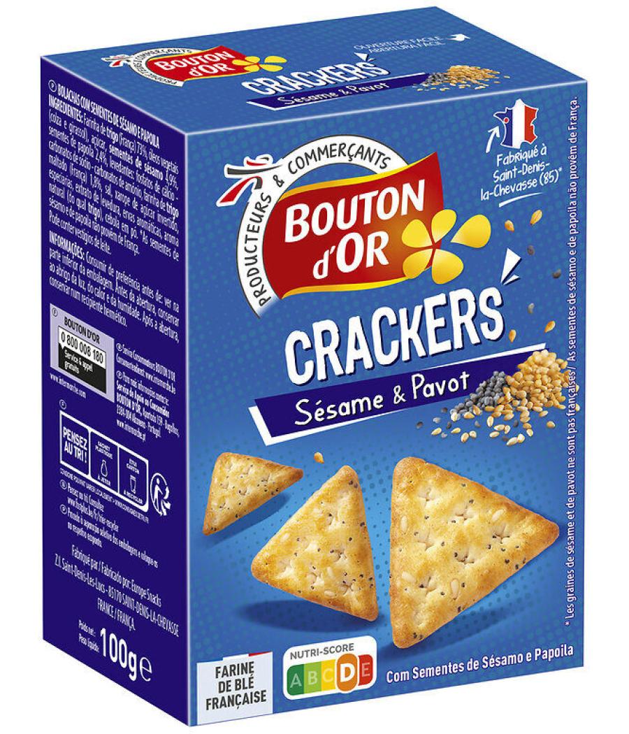CRACKERS SESAME PAVOT BOUTON D'OR 100G
