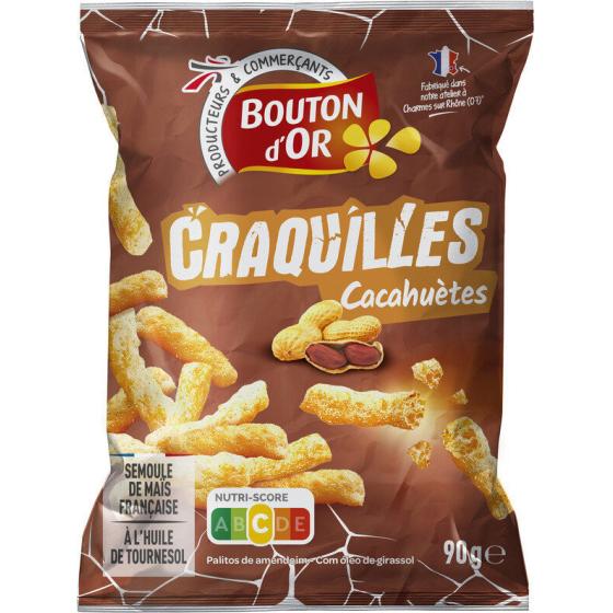 CHIPS CRAQUILLES CACAHUETES BOUTON D'OR 90G