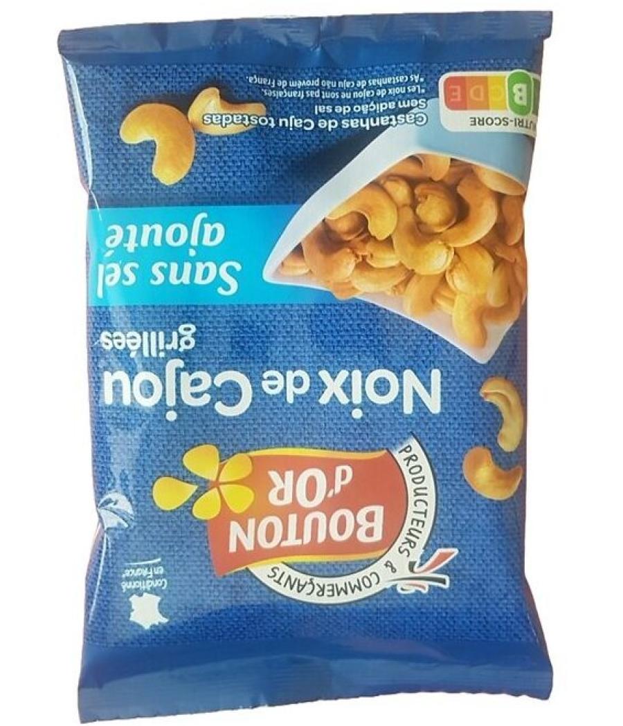 NOIX DE CAJOU GRILLEES SANS SEL AJOUTE BOUTON D'OR 125G